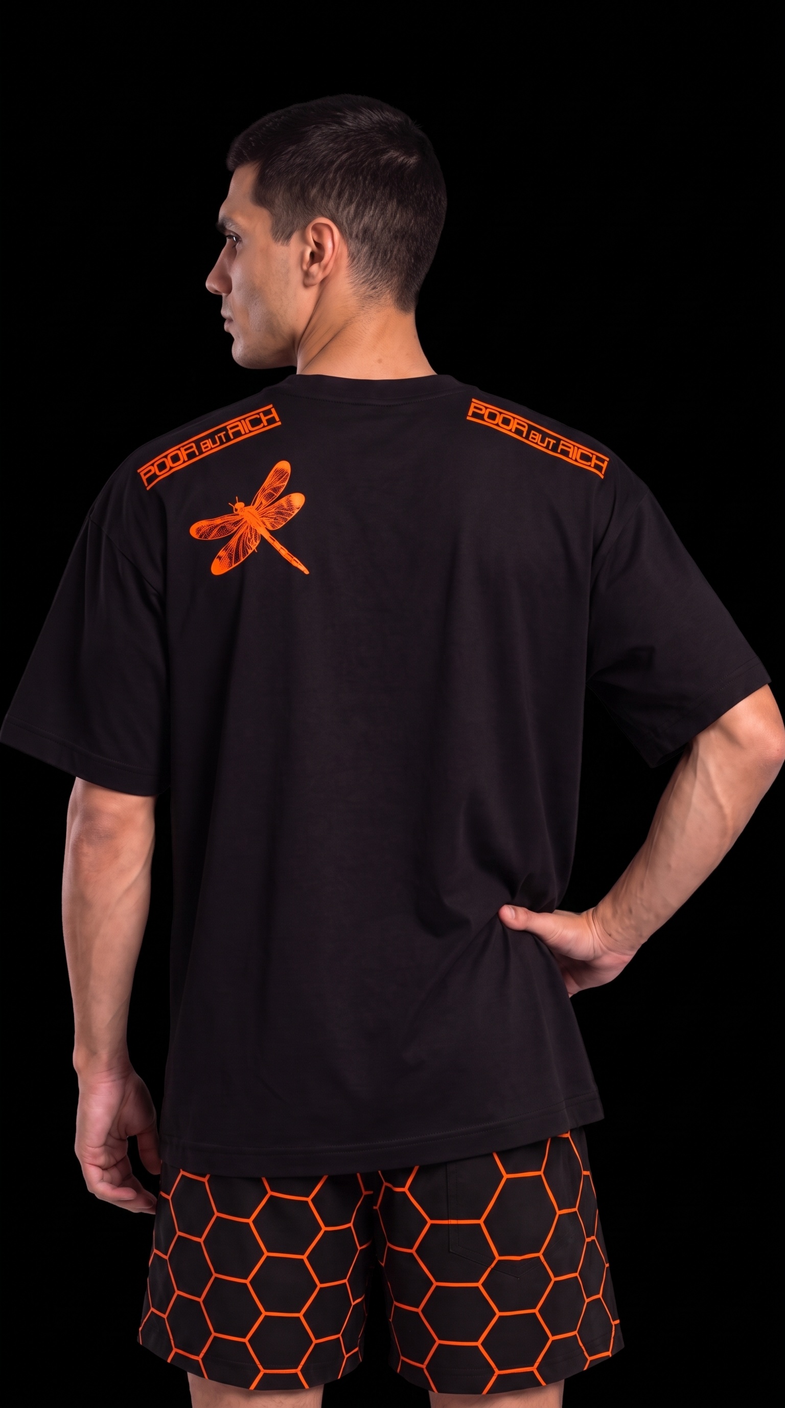 T-shirt Oversize Black//Orange Original