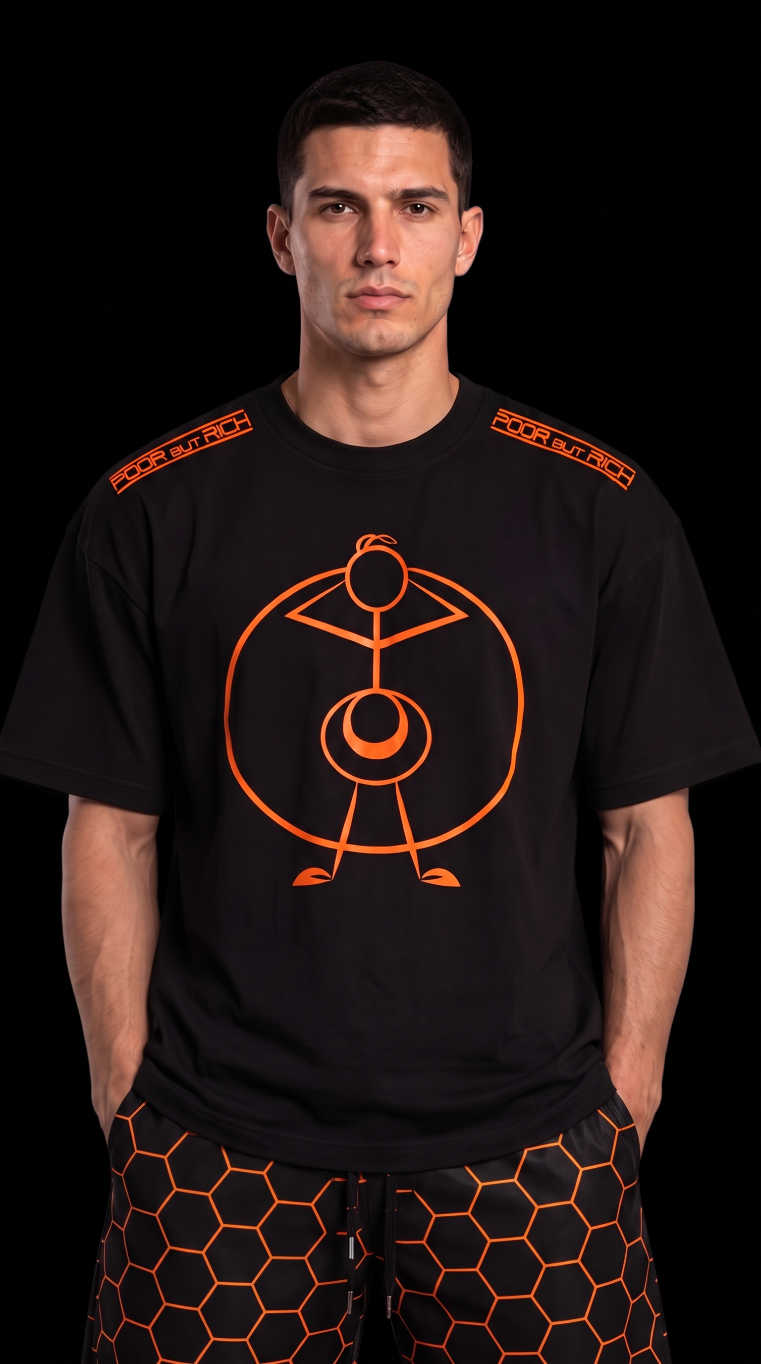 T-shirt Oversize Black//Orange Original