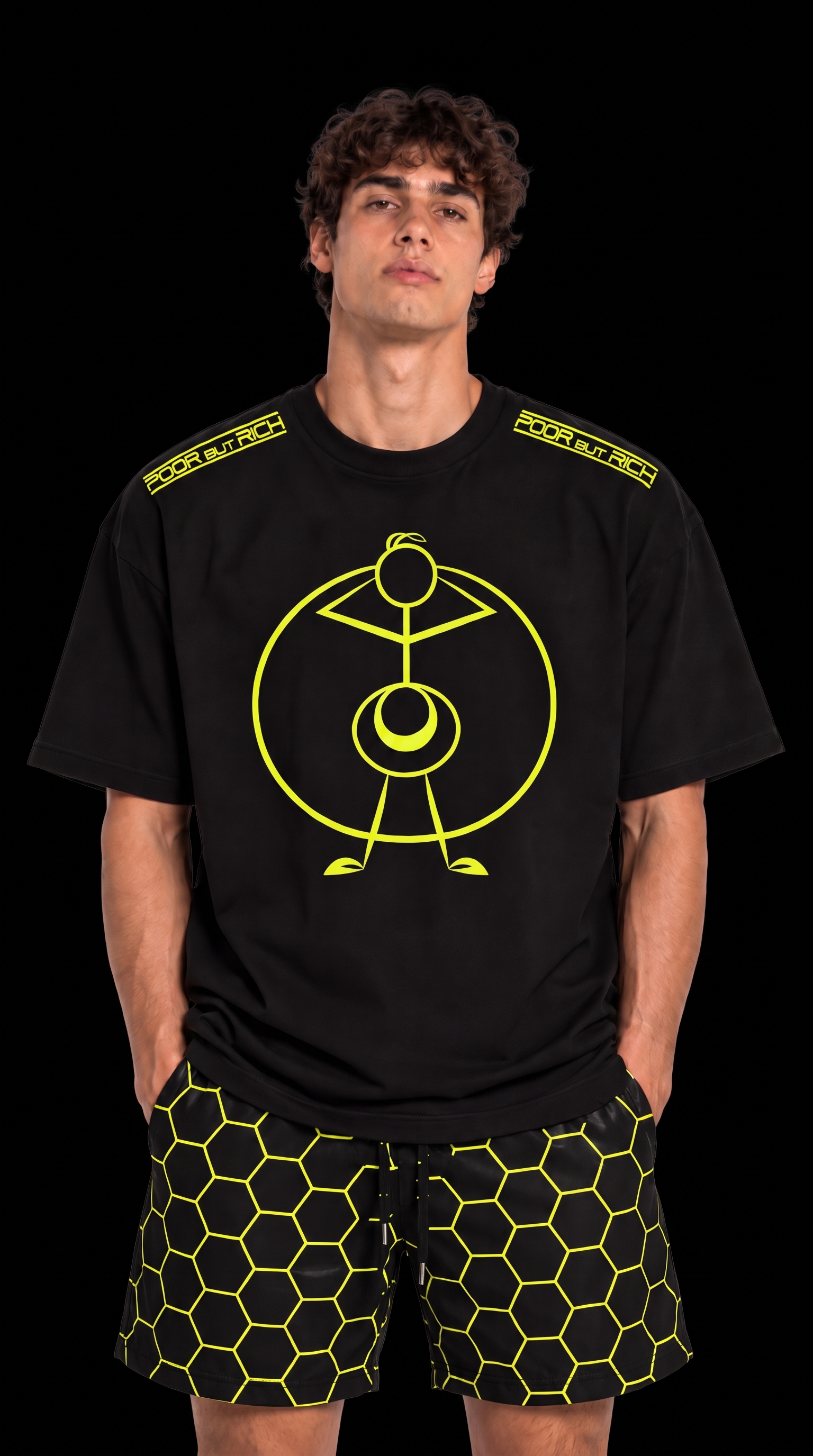 T-shirt Oversize Black//yellow Original