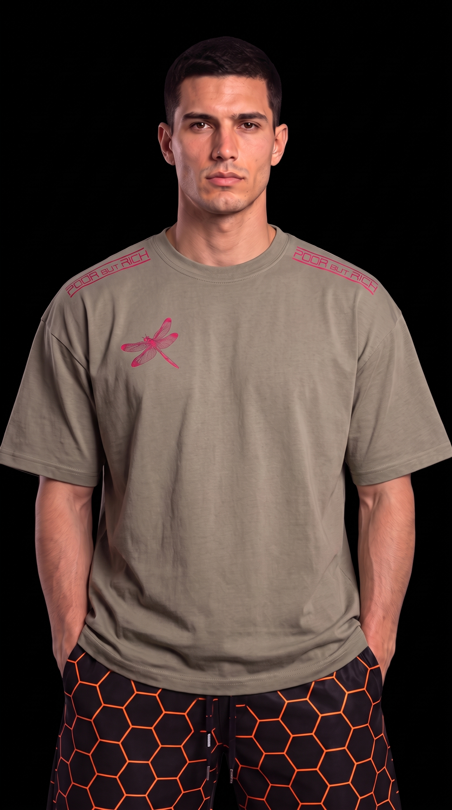 T-shirt Oversize Grey/Pink Original