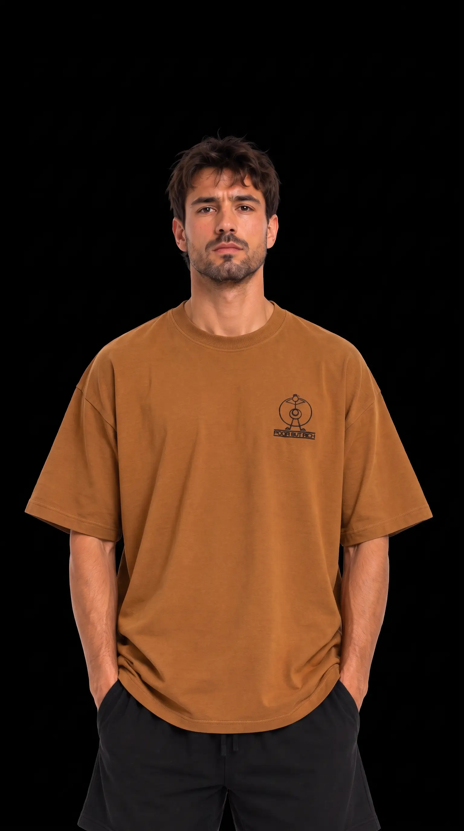 T-shirt Oversize Brown/Black Original